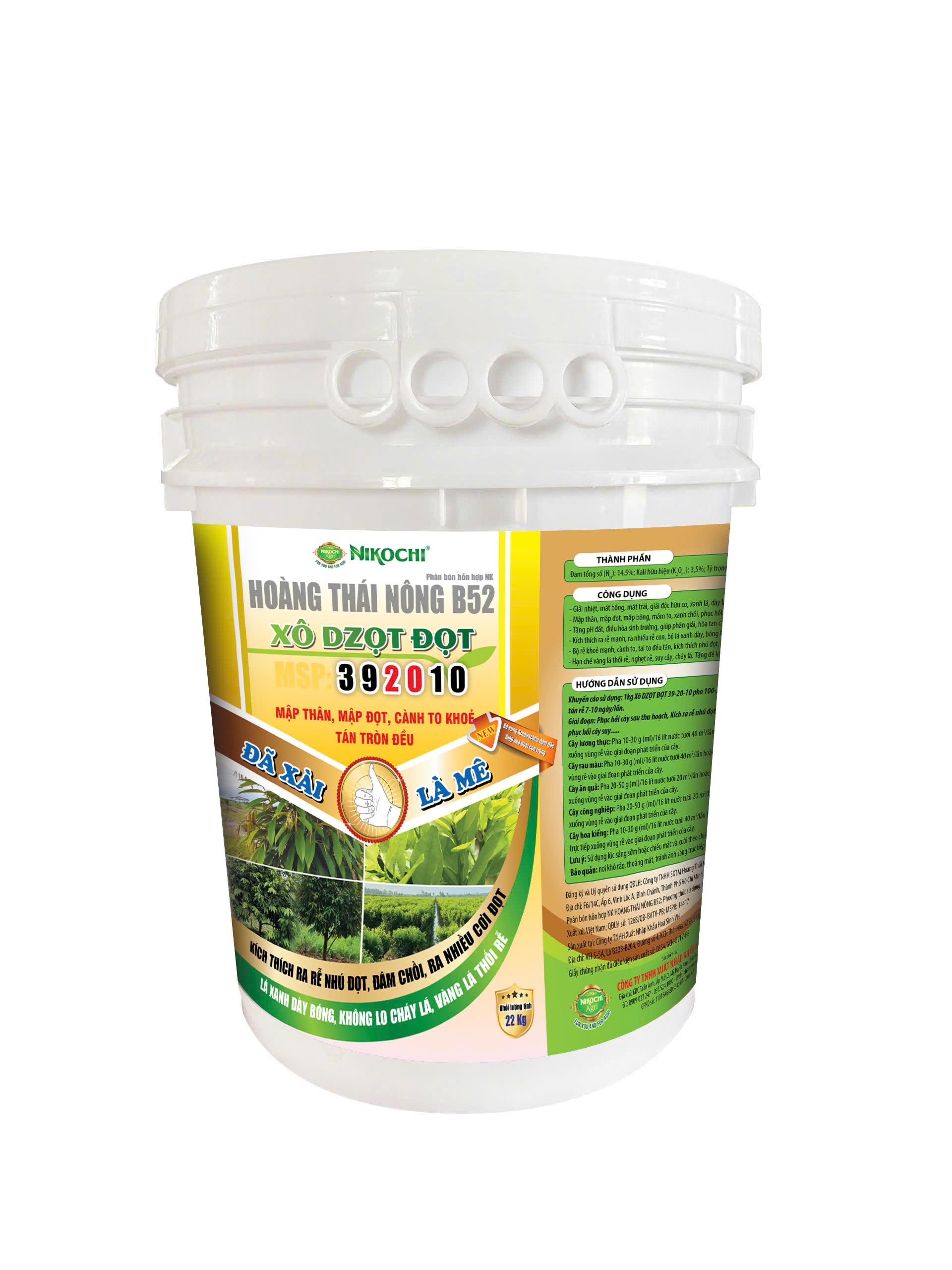 XÔ DZỌT ĐỌT 39-20-10_ Nhú Đọt, ra rễ cực mạnh _ Xô 22kg